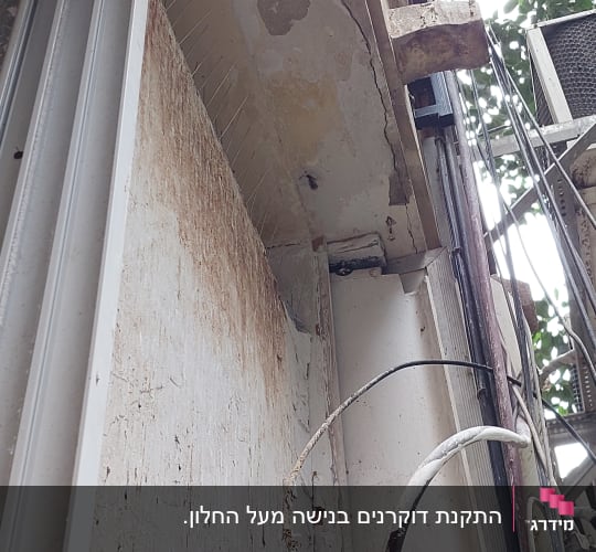 קוצים למניעת קינון יונים על קיר חיצוני